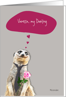 I love you, ..., customizable love & romance card, cute meerkat card