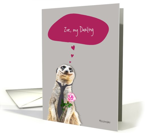 I love you, ..., customizable love & romance card, cute meerkat card