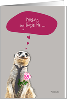 please marry me, customizable proposal card, meerkat in love card