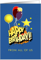 Happy Birthday from all of us, Business birthday card, balloons card