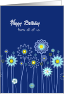 Happy Birthday from all of us, birthday card, flowers card