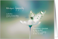 With deepest Sympathy on the loss of your Baby, butterfly card