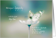 With deepest Sympathy on the loss of your Step Son, butterfly card