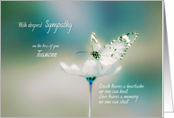 With deepest Sympathy on the loss of your Fiancee, butterfly card