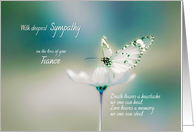 With deepest Sympathy on the loss of your Fiance, butterfly card