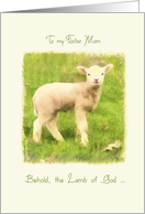 to my Foster Mother, Christian Easter card, John 1:29 card