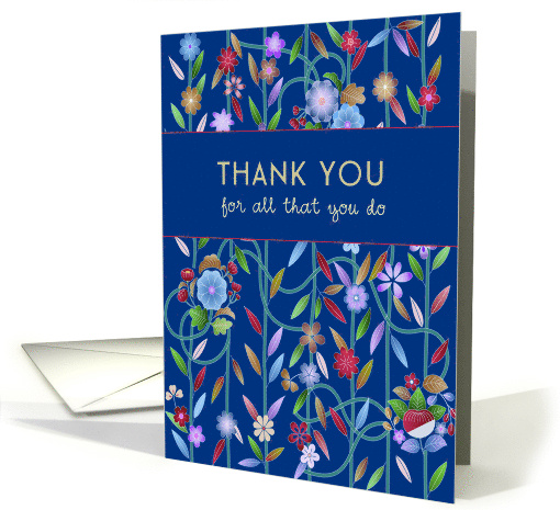 Happy Administrative Professionals Day Elegant Blue Floral card