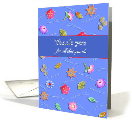 happy administrative professionals day, elegant blue florals card