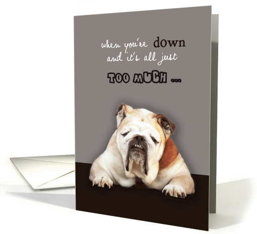when you are down, christian encouragement card, humor, dog card