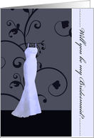 Will You Be My Bridesmaid Elegant Invitation Swirls Lavender card
