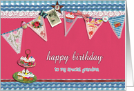 to my special grandmma, happy birthday, bunting & cupcakes card