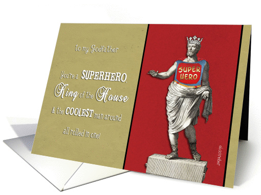 to my godfather, happy father's day, superhero, king of the house card