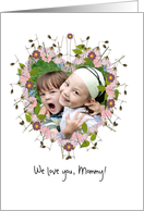 happy mother’s day, photo card, little flowers, heart, fresh card