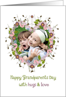 happy grandparents day, photo card, little flowers,hugs & love card