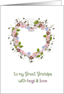 to my great grandpa, happy grandparents day, floral heart card