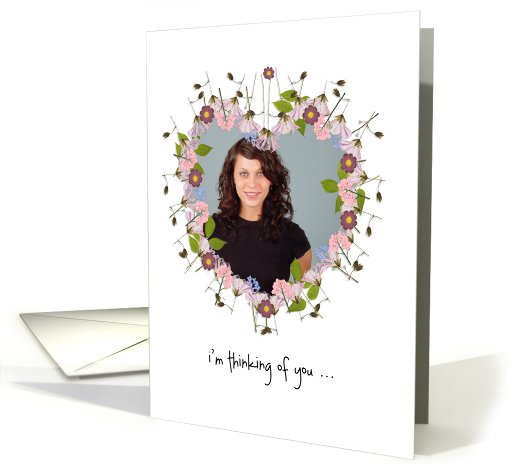 thinking of you, photo card, little flowers, heart card (928829)