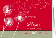 to my uncle, cancer encouragement, christian, hope & dandelions card