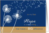 to my dad, christian cancer encouragement, hope & scripture card