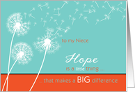 to my niece, christian cancer encouragement, hope & scripture card