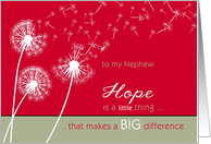 to my nephew, christian cancer encouragement, hope & scripture card