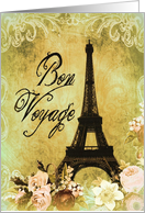 bon voyage, Eiffel tower Paris, have a good trip, vintage look card