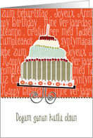 Doğum gnn kutlu olsun, happy birthday in Turkish, cake & candle card