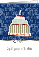 Doğum gnn kutlu olsun, happy birthday in Turkish, cake & candle card