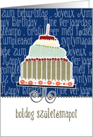 boldog szletsnapot, happy birthday in Hungarian, cake & candle card