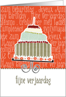 fijne verjaardag, happy birthday in Dutch, cake & candle card