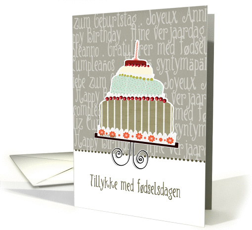 Tillykke med fdselsdagen, happy birthday in Danish, cake... (940547)