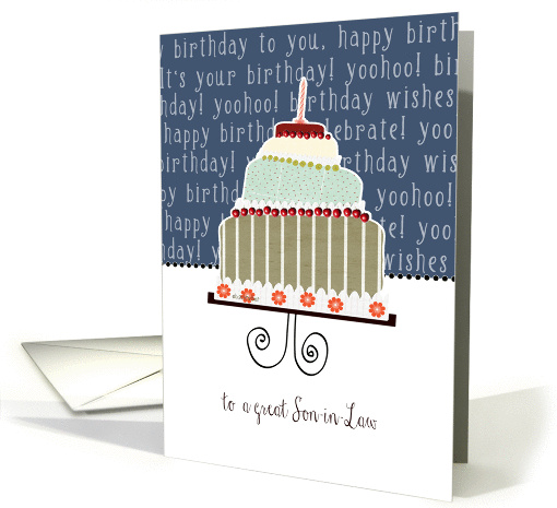 to a great son-in-law, happy birthday, cake & candle card (942893)