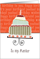 to my mentor, happy birthday, cake & candle card