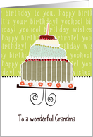 to my wonderful grandma, happy birthday, cake & candle card