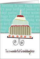 to my wonderful granddaughter, happy birthday, cake & candle card