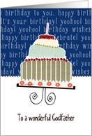 to a wonderful godfather, happy birthday, cake & candle card