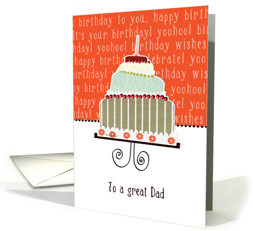 to a great dad, happy birthday, cake & candle card (943892)