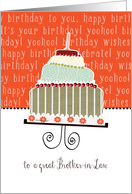 to a great brother in law, happy birthday, cake & candle card