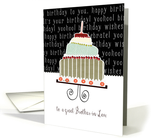 to a great brother in law, happy birthday, cake & candle card (943900)