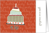 you are invited, surprise birthday party invitation, cake & candle card