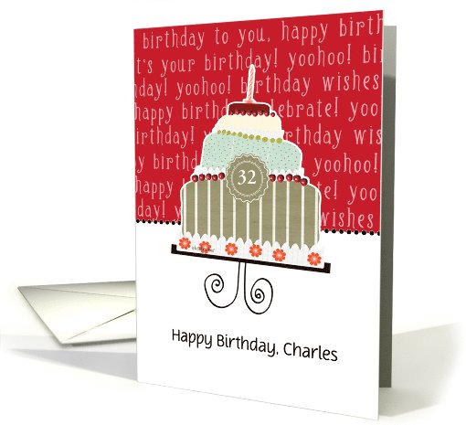 Happy birthday, Charles, customizable birthday card, cake, card