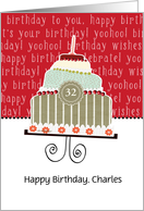 Happy birthday, Charles, customizable birthday card, cake, card