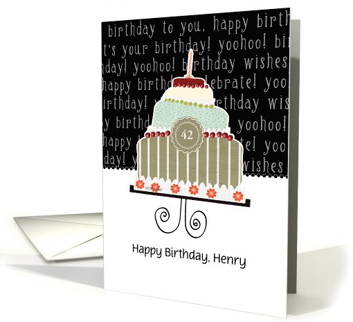 Happy birthday, Henry, customizable birthday card, cake, card (947545)