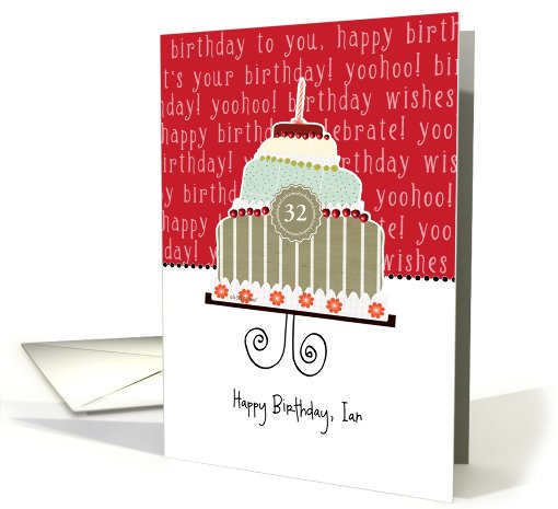 Happy birthday, Ian, customizable birthday card, cake, card (947899)