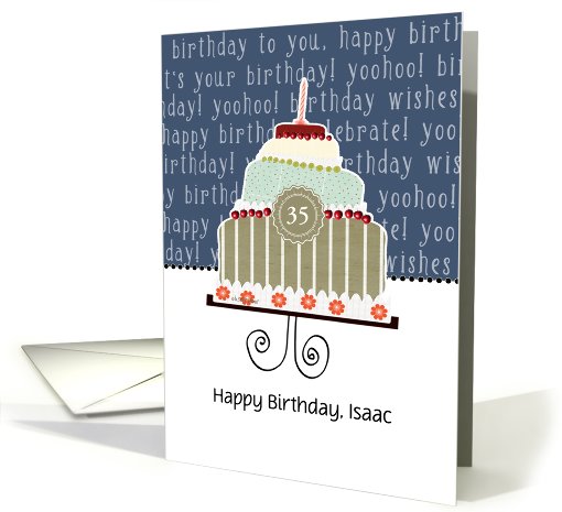 Happy birthday, Isaac, customizable birthday card, cake, card (947901)