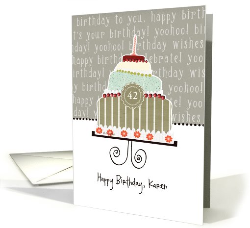 Happy birthday, Karen, customizable birthday card (name & age) card