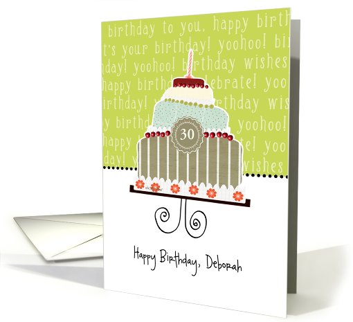 Happy birthday, Deborah, customizable birthday card (name & age) card