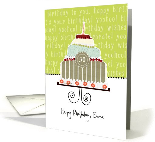 Happy birthday, Emma, customizable birthday card (name & age) card