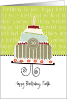 Happy birthday, Faith, customizable birthday card (name & age) card