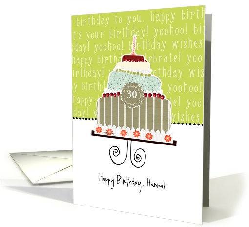 Happy birthday, Hannah, customizable birthday card (name & age) card