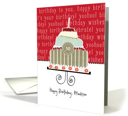 Happy birthday, Madison, customizable birthday card (name & age) card